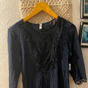 Free people black lace top